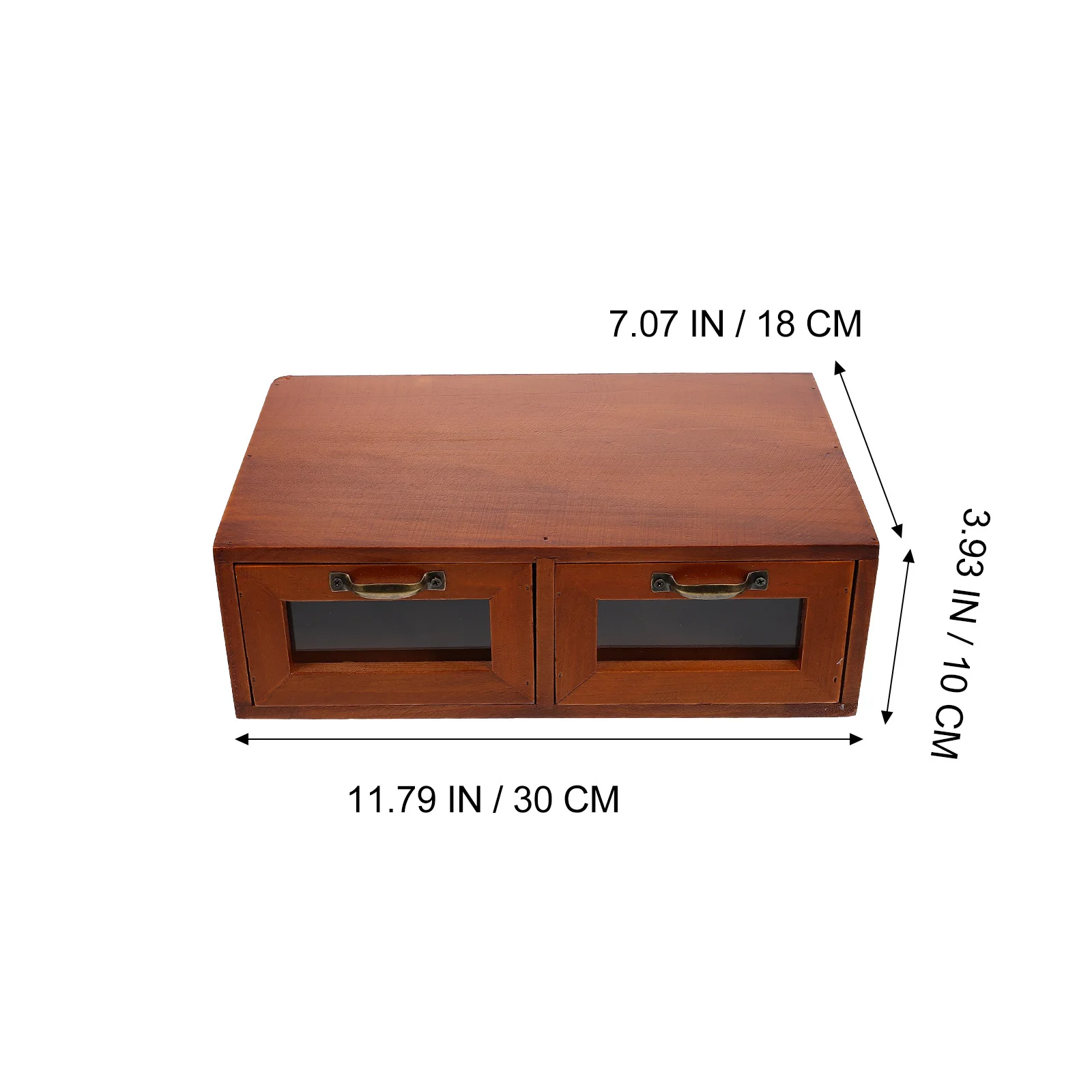 

1Pcs Retro Wooden Storage Box Jewelry Case Glass Drawer Desktop Organizer Sundries Holder Storage Box Drawer