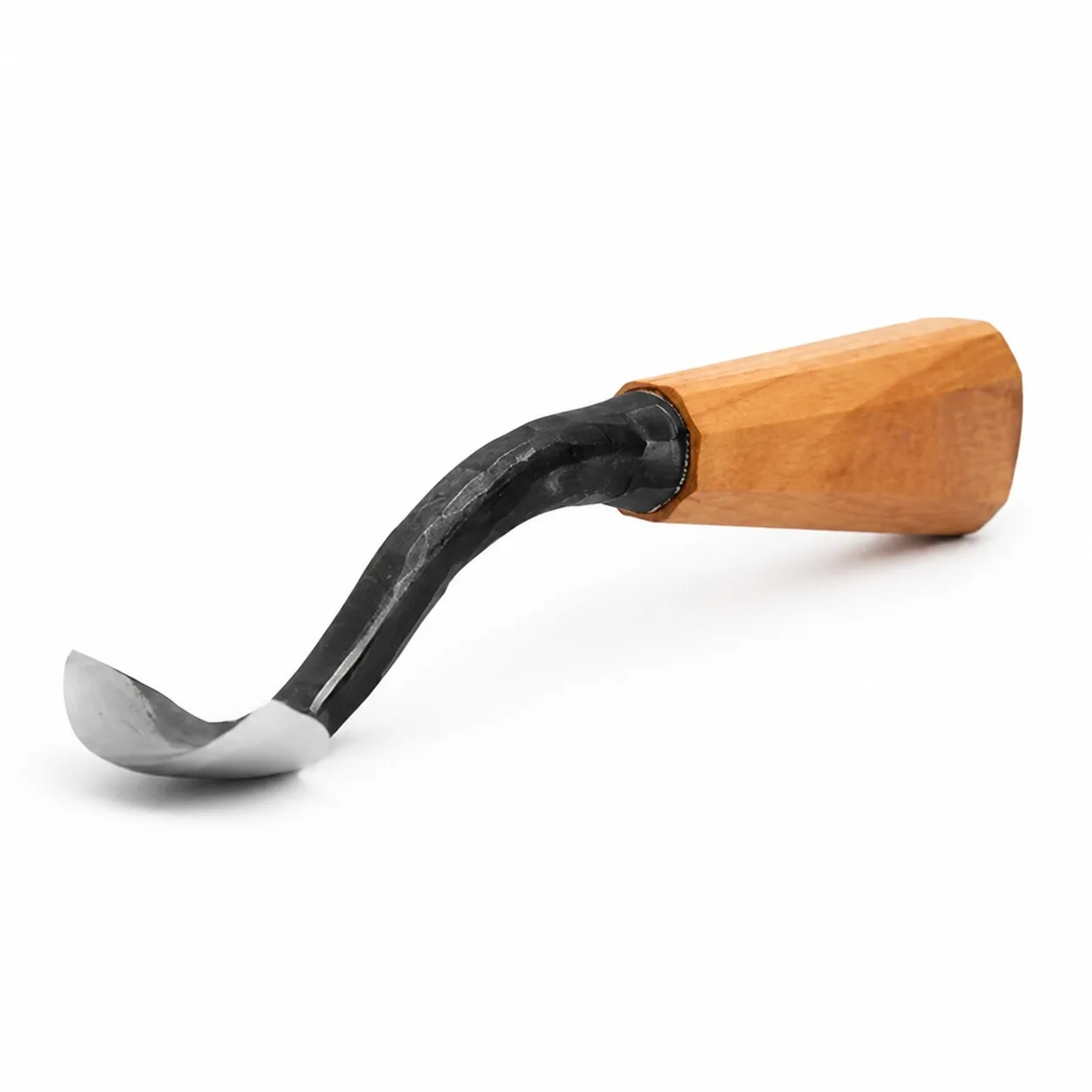 Curved Gooseneck Wood Carving Gouge Spoon-Shaped Chisel with Semi-Circular Bent Wood Handle for Woodworking Carving Tools