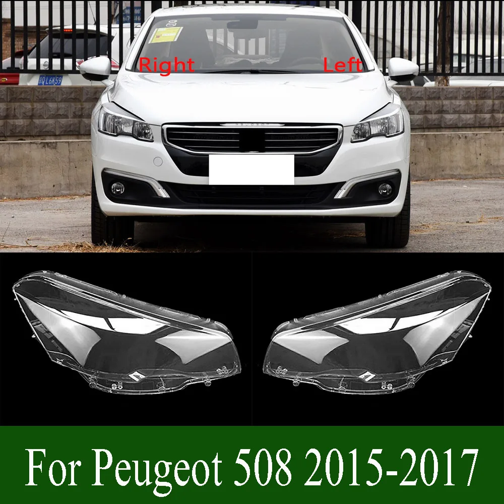 For Peugeot 508 2015-2017 Headlamp Shell Transparent Lamp Shade Lens Front Headlight Cover Lampshade Plexiglass