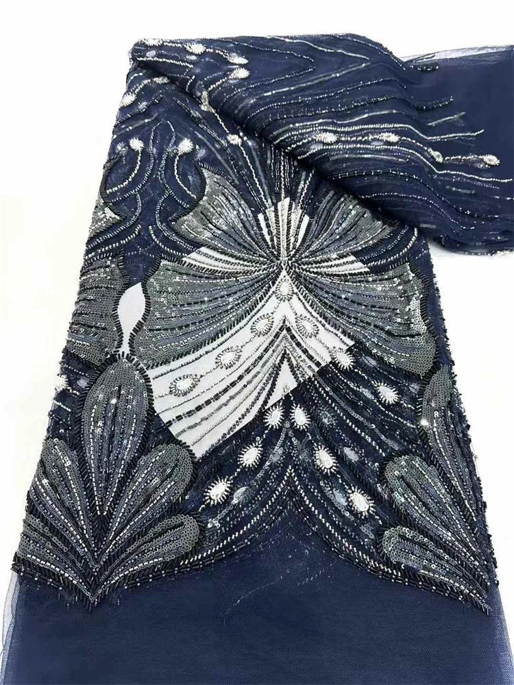 قماش دانتيل ترتر أفريقي فاخر عالي الجودة 2025 دانتيل مطرز ثقيل دانتيل تول فرنسي لفساتين الزفاف النيجيرية