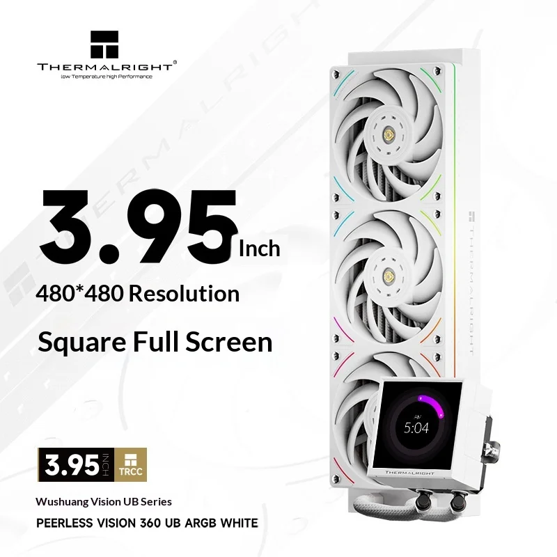 

3,95-дюймовый квадратный IPS LCD-монитор 360 мм для AIO-кулеров, Thermalright PEERLESS VISION360 UB ARGB, настраиваемый дисплей для видео и системного мониторинга