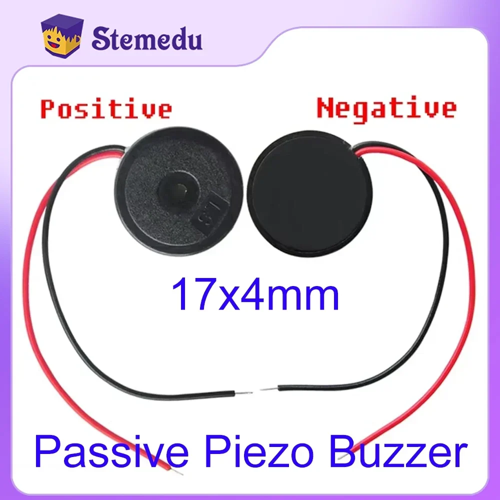 1710 Passive Piezo Buzzer Electronic Sounder Speaker with Lead Wire Diameter 17mm Height 4mm Piezoelectric Buzzerphone Alarm DIY
