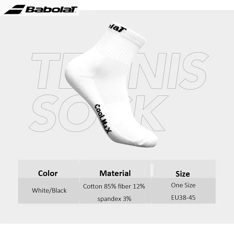 High Elasticity Sweat Absorption BABOLAT Tennis Socks Men Women Anti Slip Wear Resistance Thickened Towel Bottom Tennis Socks