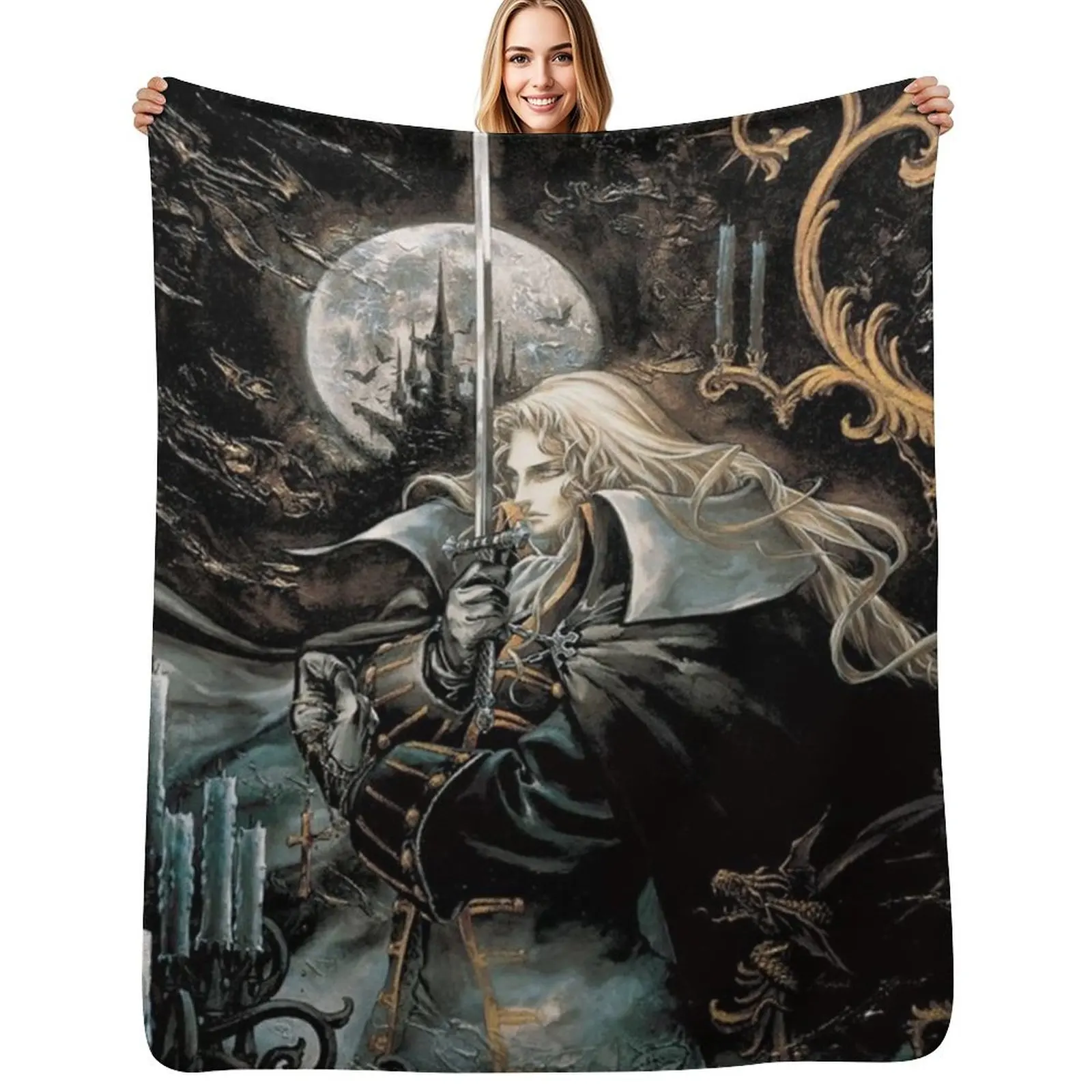 Castlevania Throw Blanket Multi-Purpose Decorative Sofa Shaggy Decoratives Bed christmas decoration Blankets