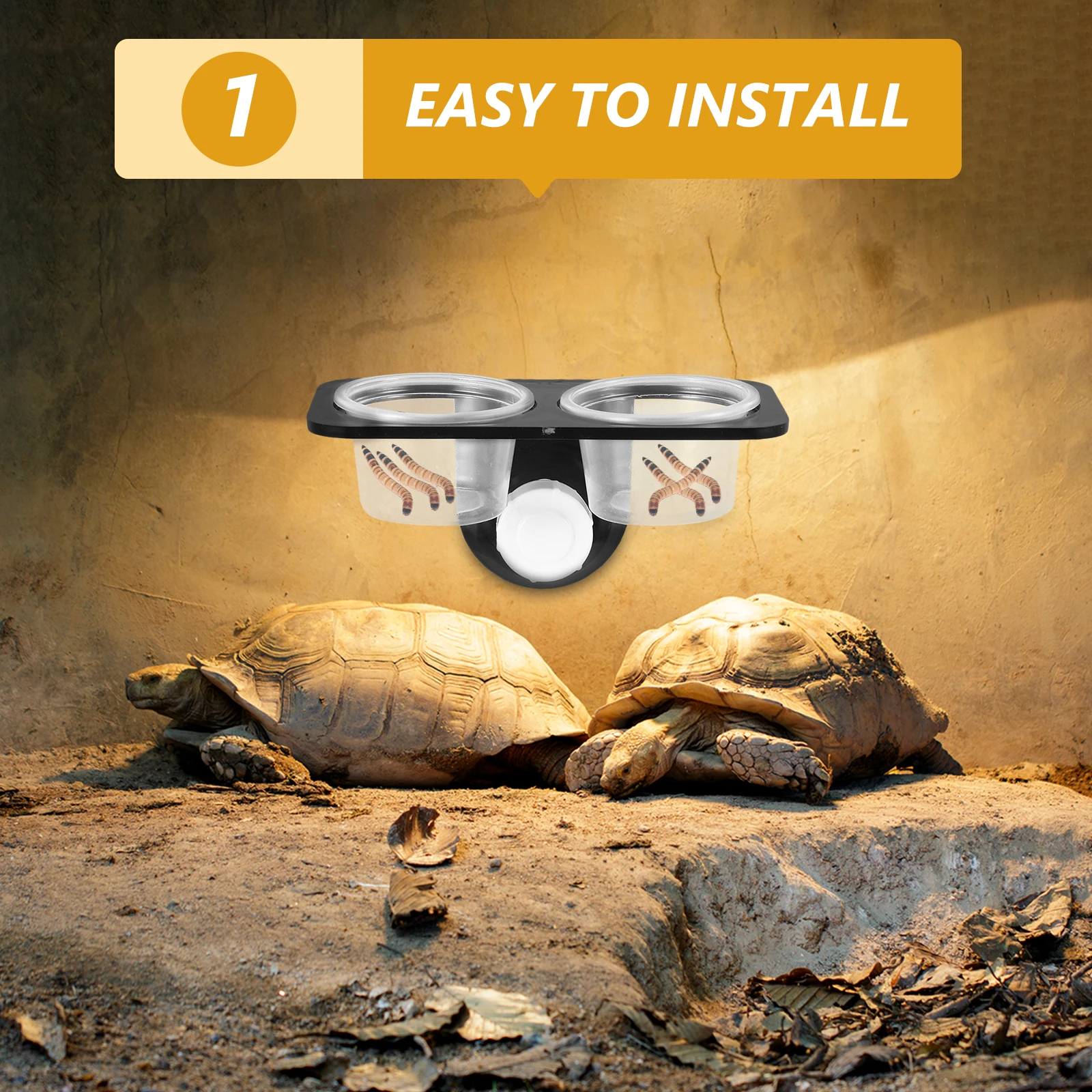 

Reptile Bowl Suction Cup Gecko Food Water Hanging Dish Lizard Feeder Durable Easy Glass Tanks Acrylic Boxes Pet Bowls