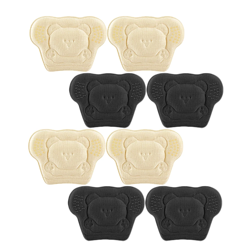 

4 Pairs Heel Pads Inserts Black Beige Thick Cartoon Bear Anti Blister Comfort Material For High Heels Shoes Protectors Insoles
