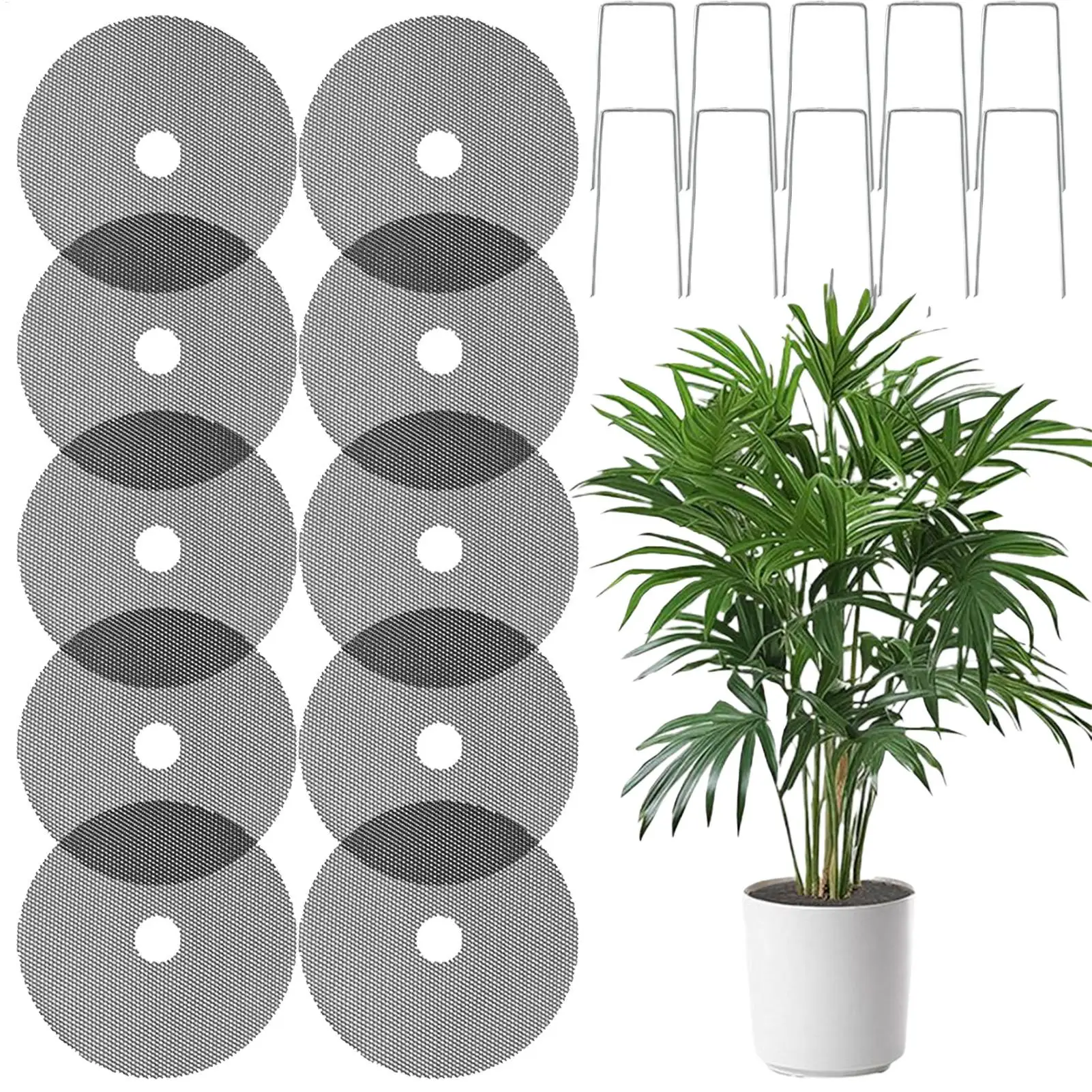 

Plant Pot Grid 10 Pieces Cuttable Protective Mesh Grid Dirt Cover Outdoor Garden Pot Soil Guard For Dogs Cats Pets Animals