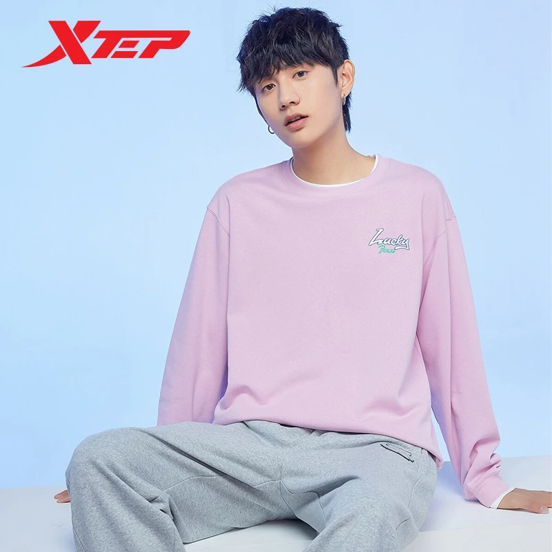 Xtep Pullover Sweater Men Women 2023 Loose Casual Fashion Couple\'s Sweatshirt Cotton Skin Friendly Sports Male Tops 877127920122