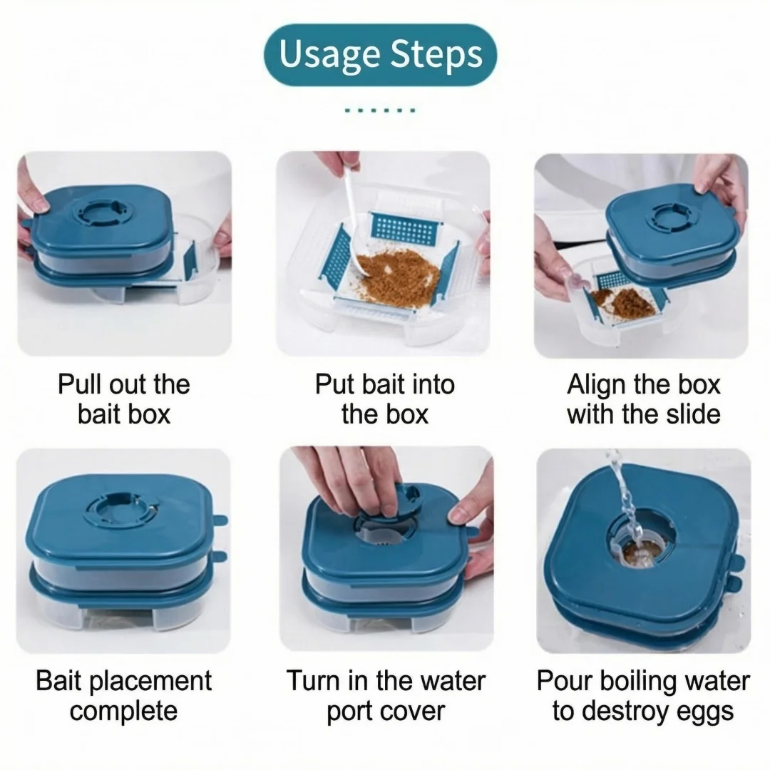 Reusable Cockroach Trap Box, No Bait or Pheromones, Insect Catcher, Cockroach Trap for Kitchen