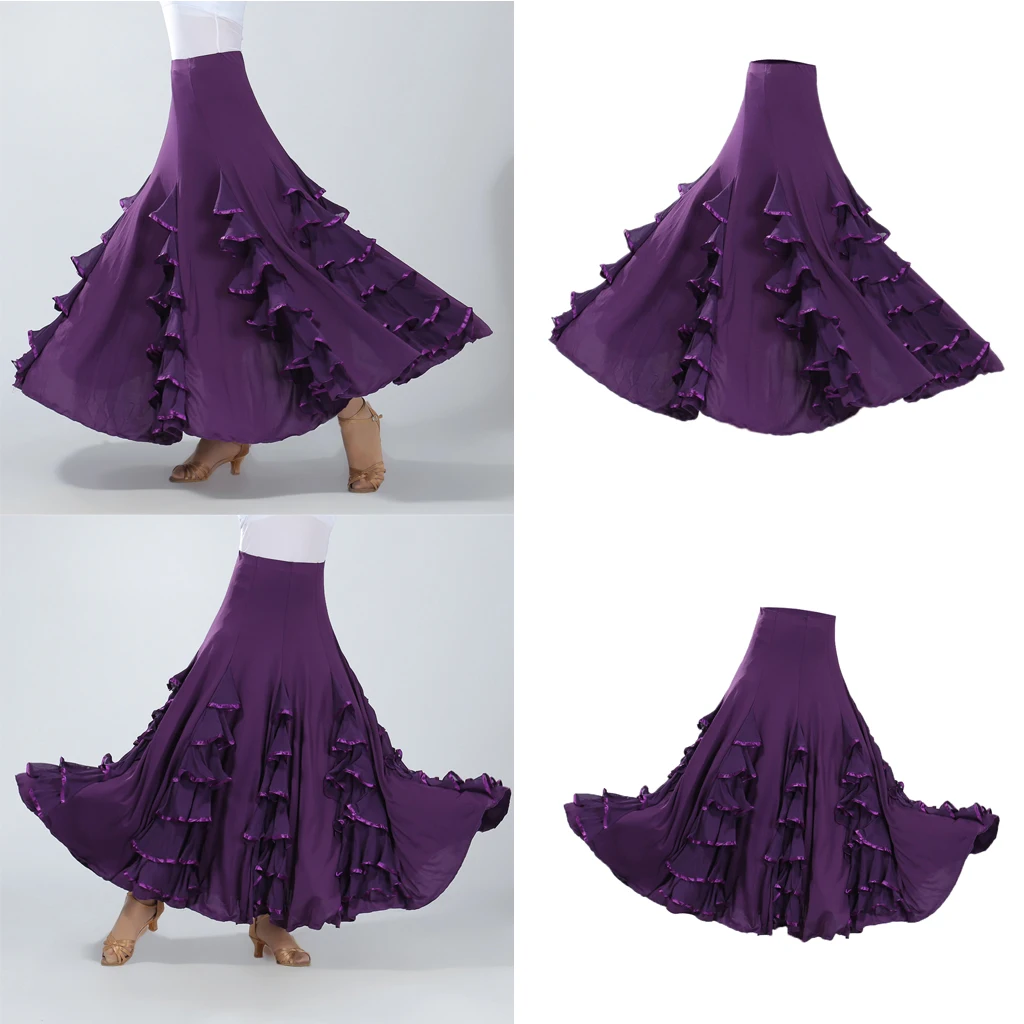 Sukienka do flamenco, walca, big swing, modern, długa spódnica, fioletowa