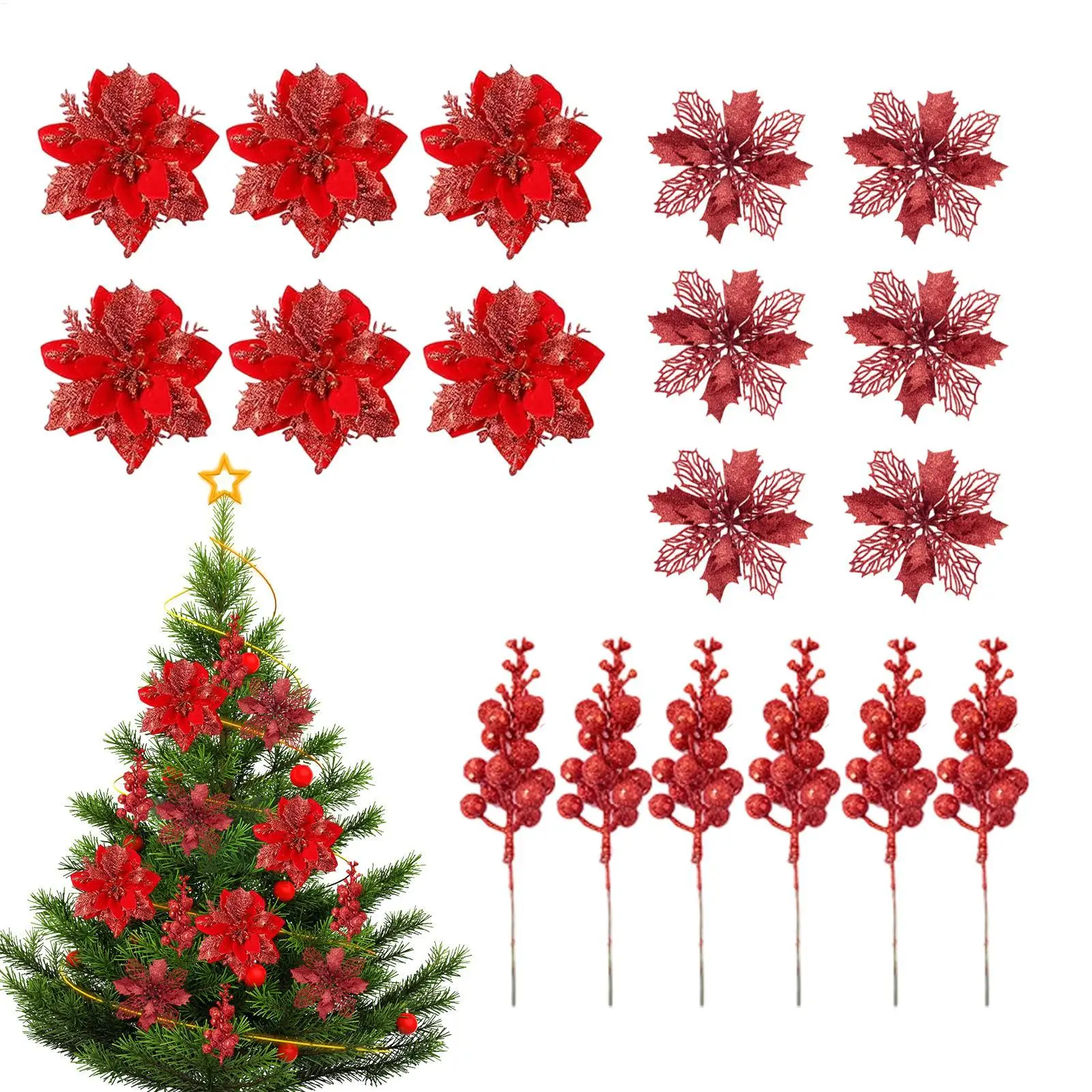 

Рождественские цветы Искусственное праздничное украшение Праздничный венок Декор ветки для дизайнеров интерьера Квартира Венки Гирлянды