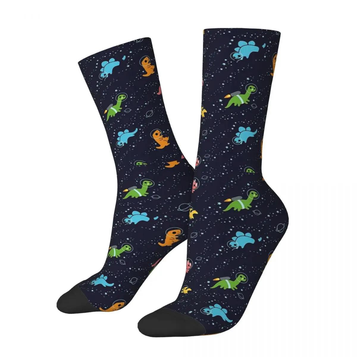 

Funny Crazy Sock for Men In Space Hip Hop Harajuku Dinosaur Dinosaurs Happy Pattern Printed Boys Crew Sock Casual Gift