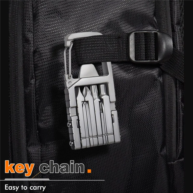 AB42-الفولاذ المقاوم للصدأ للطي أداة مزيج 13 في 1 متعددة الوظائف أداة خارجية مجموعة المفتاح مفك وجع سكين المفاتيح #3
