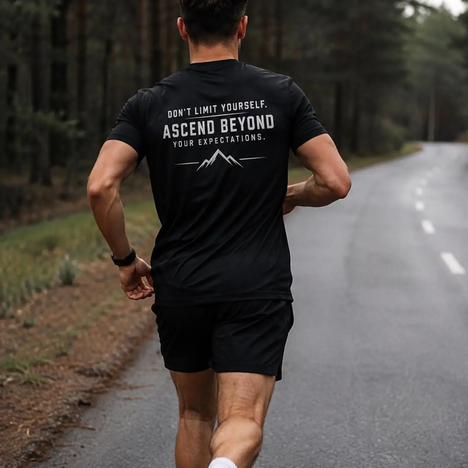 ASCEND Hybrid Training T Shirt Running Gym Motivational Athletic Run Lift Repeat vintage Washed homme Stylish Stretched