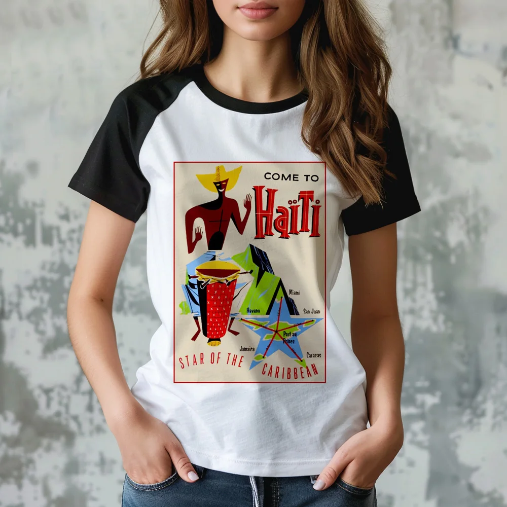 Haiti Tee women manga designer Tee female harajuku graphic clothes