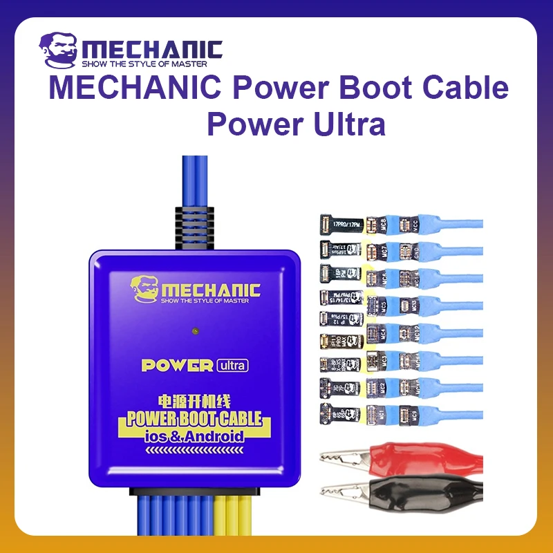 MECHANIC OFFICIAL POWER Ultra Power Boot cable For iPhone6-16PM Android XM HW Samsung Phone Power Supply Repair Test Cord Tools