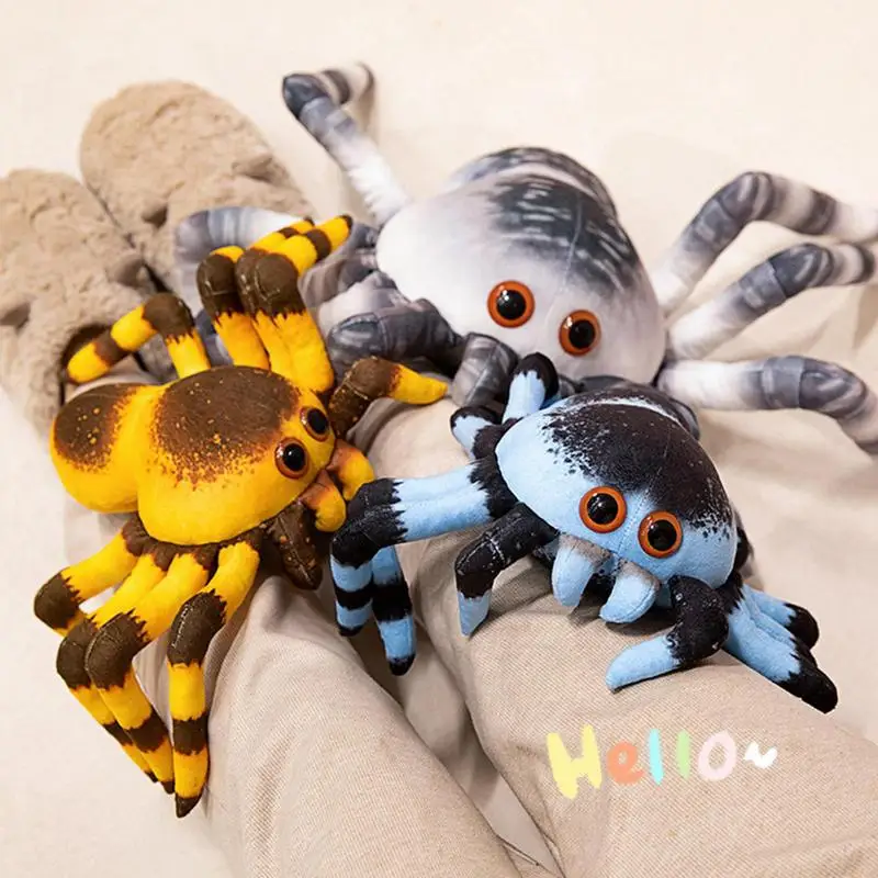 Stuffed Spider Plush 11Inch Animals Doll Spider Stuffed Furry Spider Pranks Spoof Stuff Toys Playtime Plush Toy Home Decor For