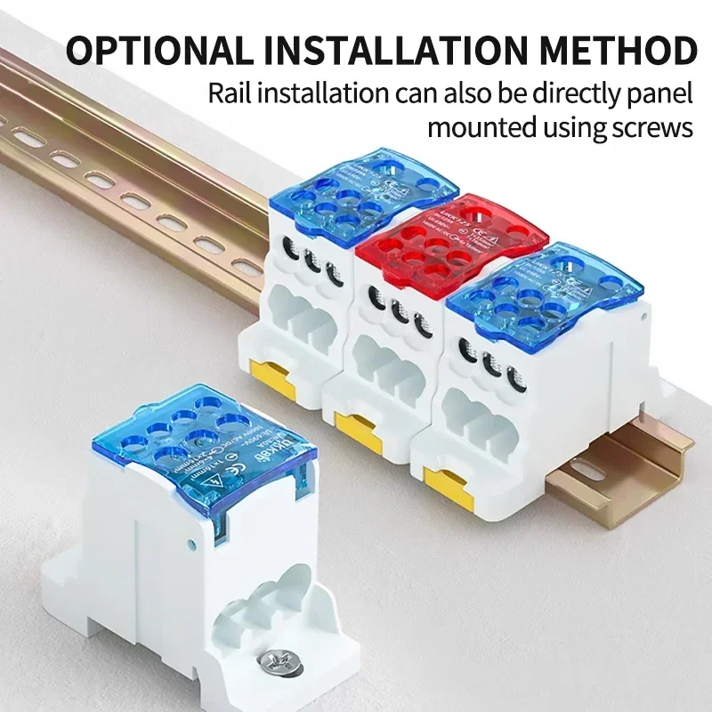 

UKK 80A/125A/160A/250A/400A Rail Terminal Block Distribution Box One In Several Out Power Wire Electrical Connector Junction