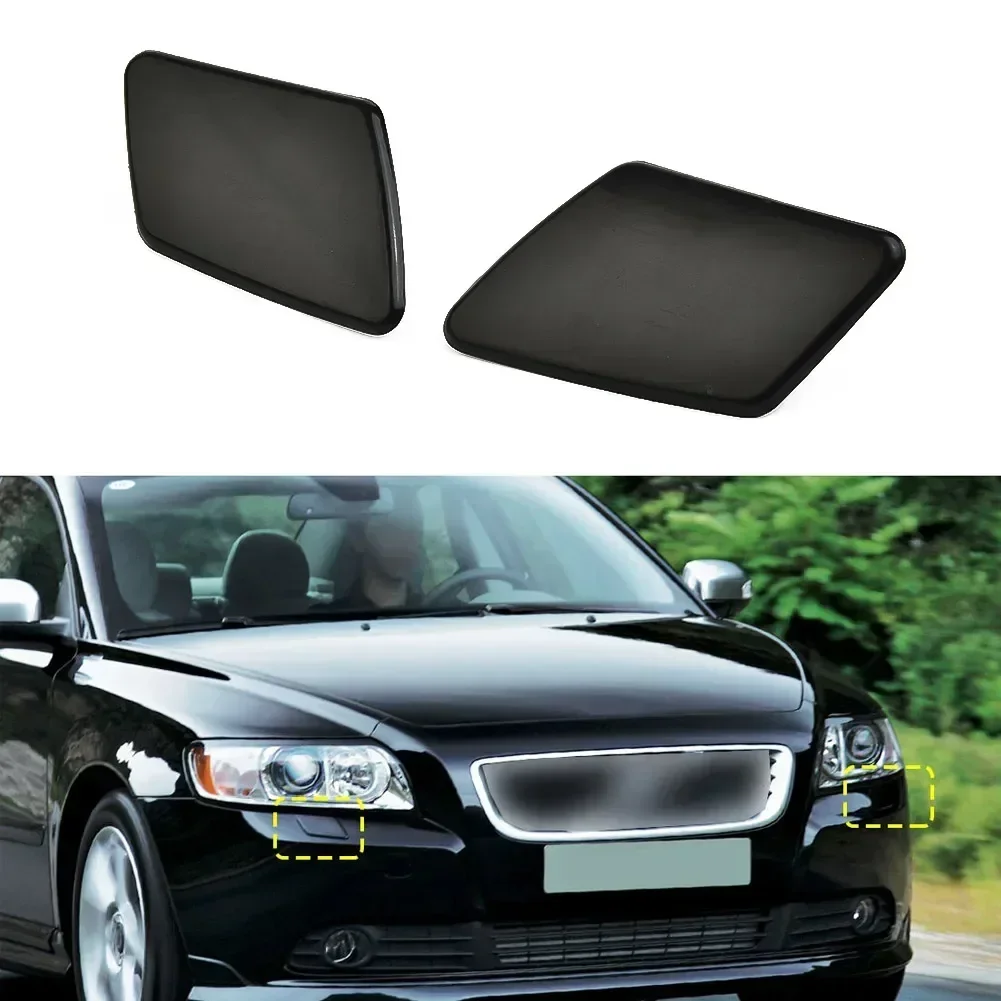 

~1Pairs Cars Lefts Rights Front Bumper Headlight Washer Cover Cap 39917978 39991799 For VOLVO S40 V50 05-07 Bumper Cover