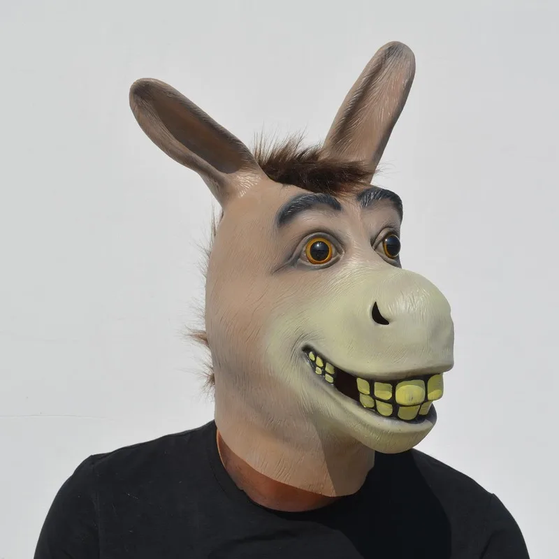 Halloween Horror Funny Animal Role-playing Props Mask Headgear Donkey Head Pig Head Alien Headgear Mask Cosplay Headgear Latex
