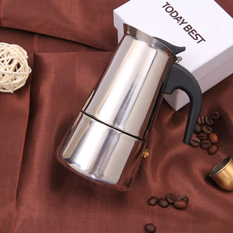 إبريق قهوة من الفولاذ المقاوم للصدأ موكا اسبريسو لاتيه Percolator موقد صانع القهوة وعاء Percolator شرب أداة Cafetiere Latte Stovetop
