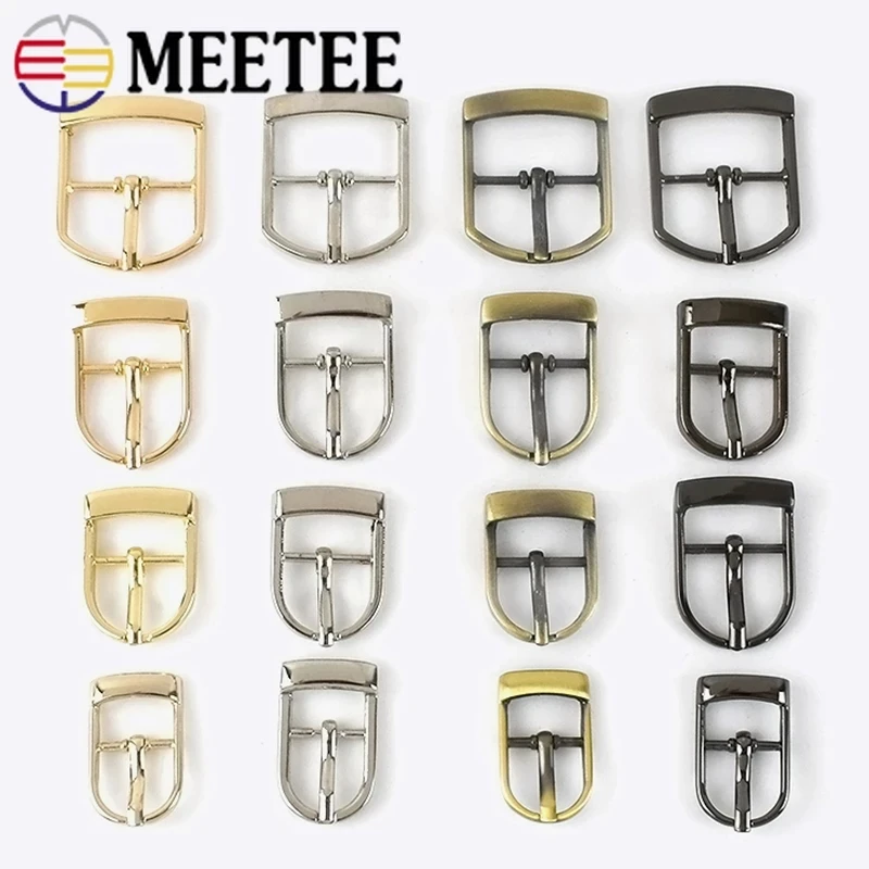 Meetee 5/10Pcs 13/16/20/25mm Metal Pin Belt Buckles Adjuster Bags Strap Slider Shoes Buckle DIY Leather Hardware Accessories