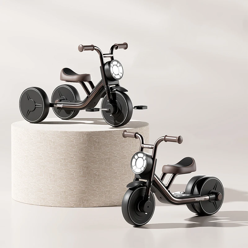 Scooter 2 en 1 para niños, convertible en triciclo con pedales, andador para bebés con luz, bicicleta de equilibrio para niños y niñas, regalo de cumpleaños.