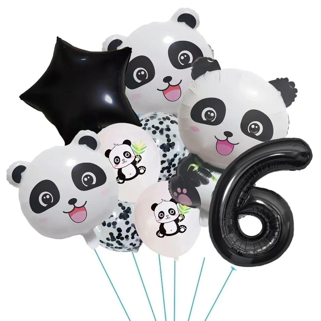 Cartoon Animal Black 32inch Foil Number Balloon Set Star Panda Children Birthday Party Decoration Baby Shower Kids Animal Ballon - Image 2