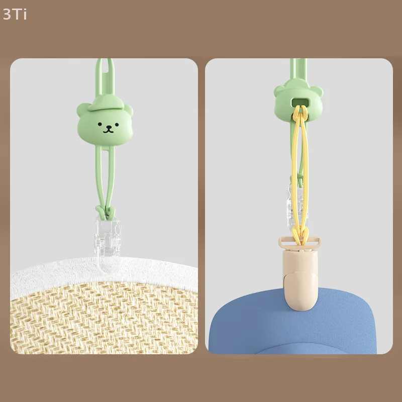 Travel Silicone Cartoon Hat Clip Outdoor Backpack Luggage Storage Bag Leather Hat Clip Straw Hat Clip Hat Accessories