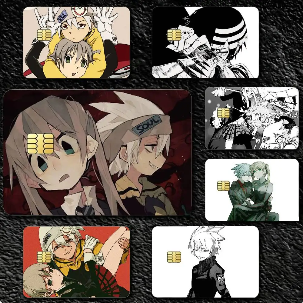 COOL M-Manga Soul Eater  4pcs 1Set Card Stickers Small Waterproof Chip 4PCS Card Sticker Anti-Scratch