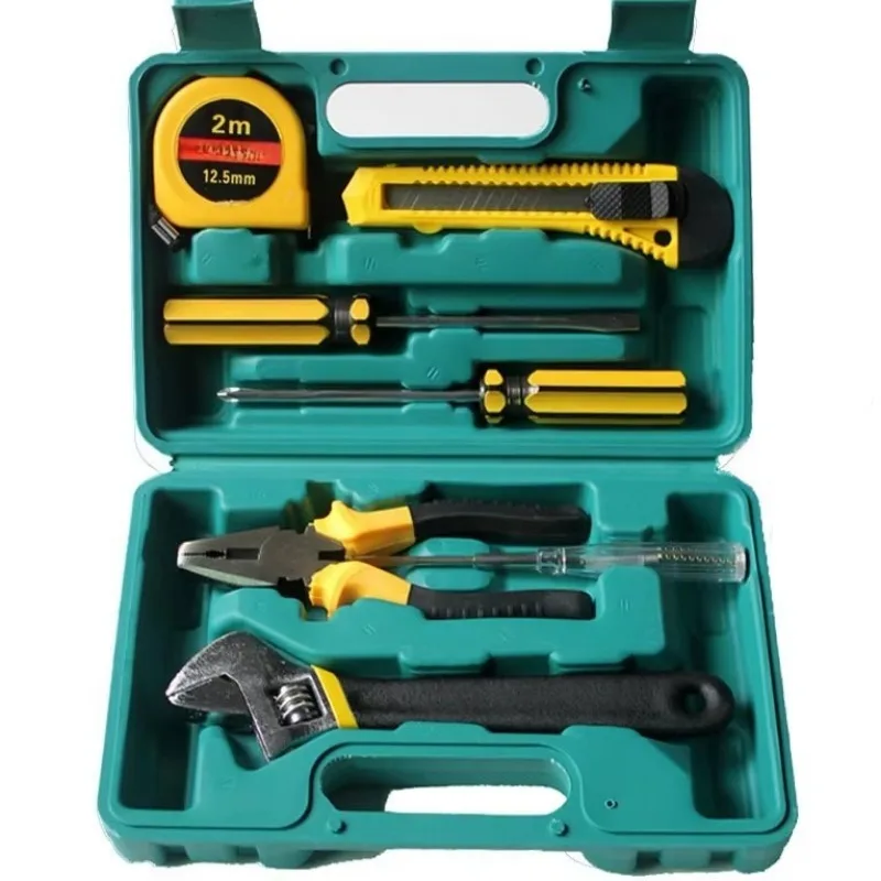 Manganese Steel Hardware Tool Box Kit Household & Car Portable Storage Case With Pliers Wrenches Repair Hand Tools