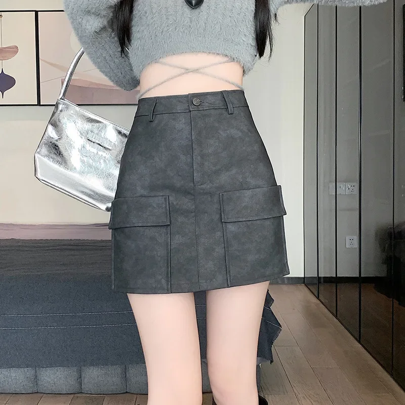 CASUMANL Brand American Cargo Skirts Females 2024 New Autumn Vintage Sexy Minimalist High Waist Mini Skirt Women Cheap Clothes