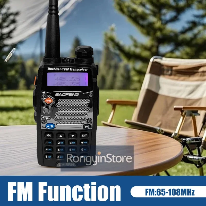 Baofeng UV-5RN Walkie Talkie 8W VHF UHF Dual Band 136-174/400-480mhz Cosmetic Upgrade 128Ch FM Flashlight Portable Two Way Radio