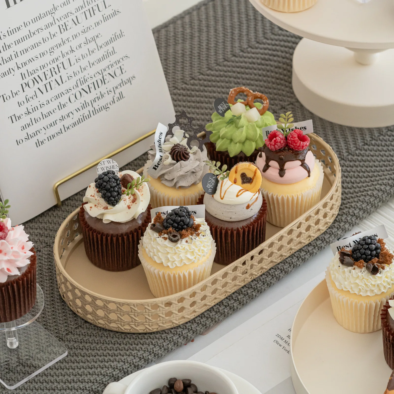 Simulation Fruit Cakes Fake Cake Cupcake Model Cup Window Display Photography Props Dessert Shop Ornaments Home Decor