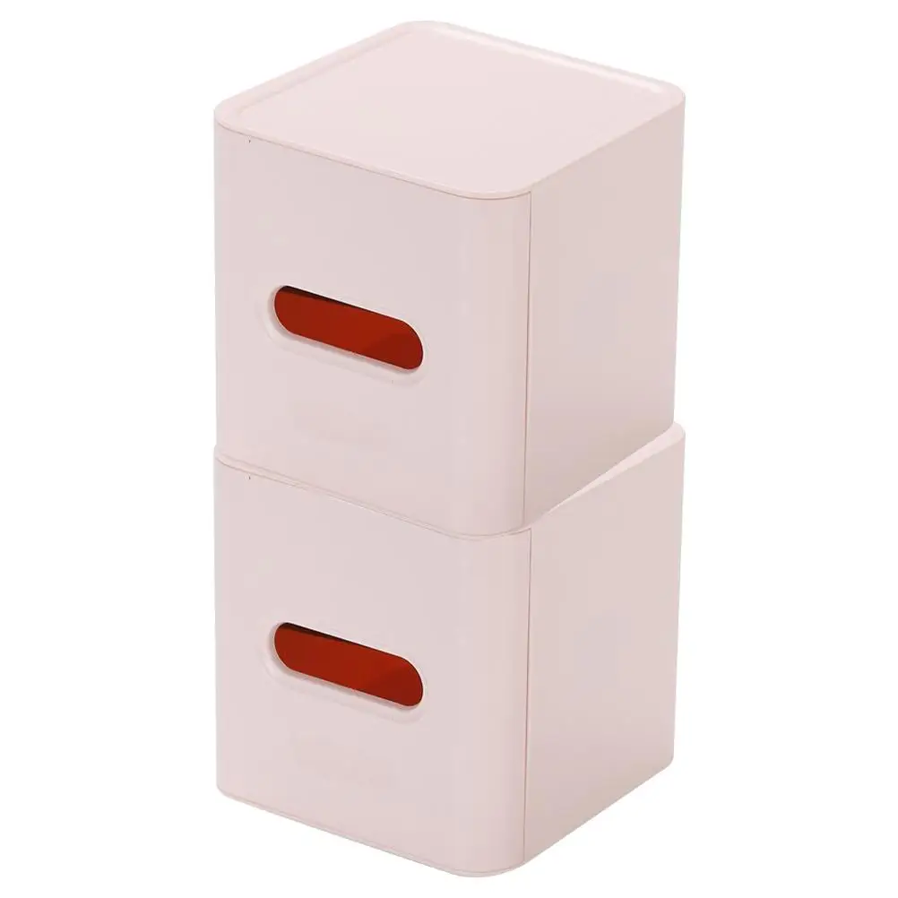 

2pcs White Creative Roll Paper Box Plastic Tissue Holder Storage Dispenser Cube Bathroom Home Decor Simple Style Reusable