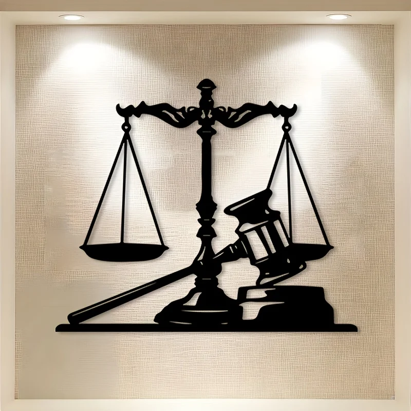 Brand Judge Metal Wall Art Rustproof Iron Statue Mural Decor Home Office Law Lovers