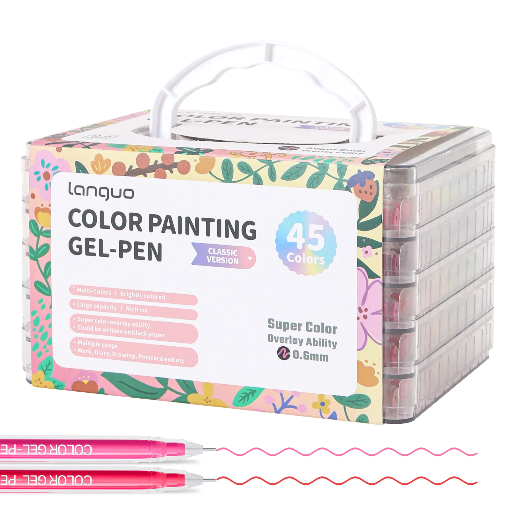 

45 цветов, нейтральная ручка, товары для рукоделия, многоцветная ручка для справочника, цветная гелевая ручка, студенческая живопись, маркер для рисования, канцелярские принадлежности