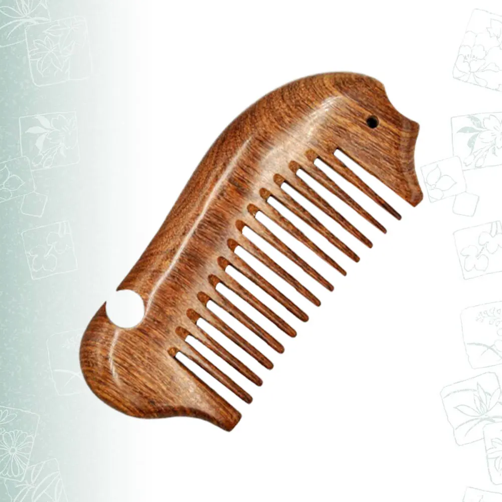 

Anti-Static Sandalwood Natural Wood Hair Comb For Women Fine Coarse Teeth Fish Shape Lightweight Durable Travel Home
