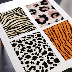 Animal Snake Pattern Drink Coasters Table Mats for Dining Table Placemat Geometric Zebra Cotton Linen Kitchen Placemat Home Deco