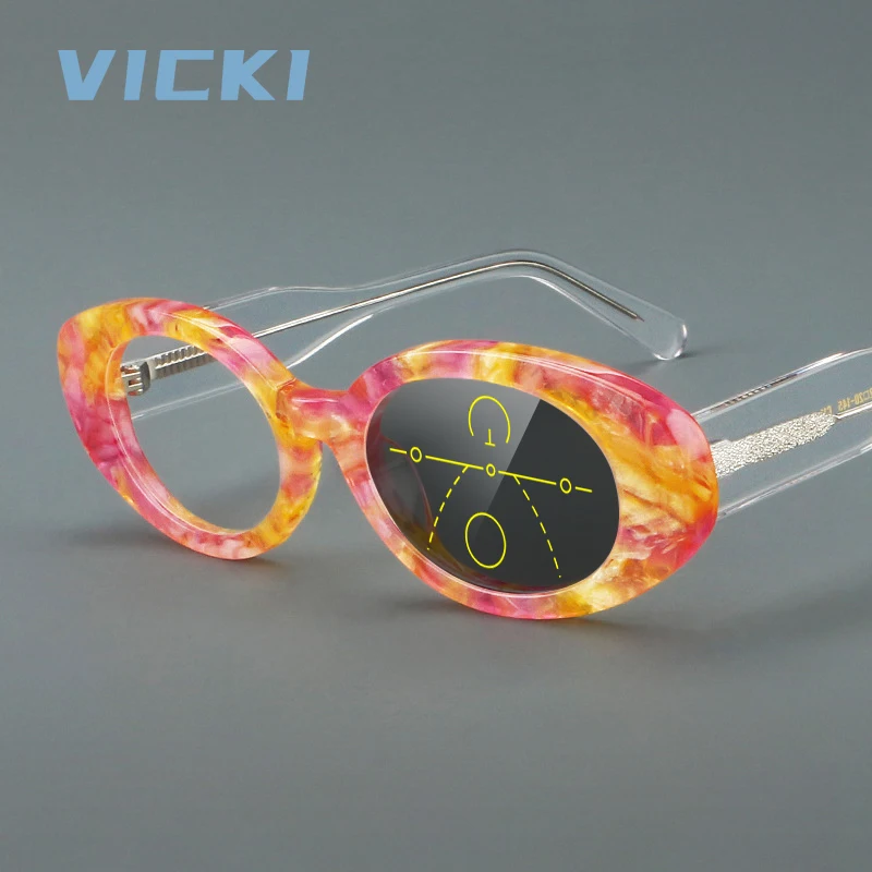 

Модные цветные овальные очки VICKI для женщин. Хорошее качество. Защита от синего света. Индивидуальная рецептурная формула. Мультифокальные очки 8836