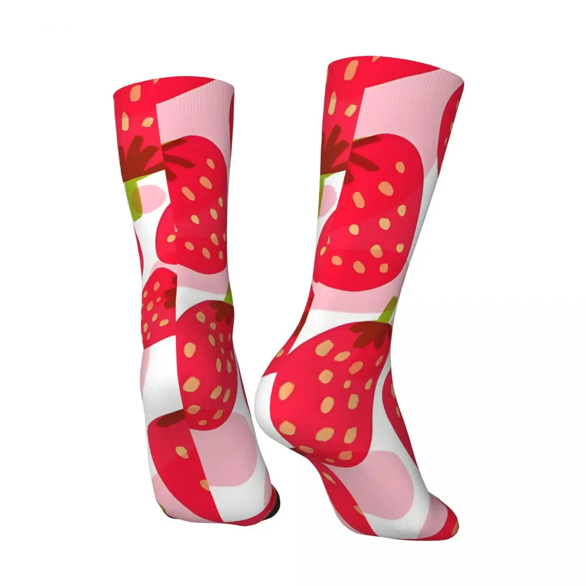 Crazy compression Strawberry Milkshake Sock for Men Harajuku Quality Pattern Crew Sock Casual