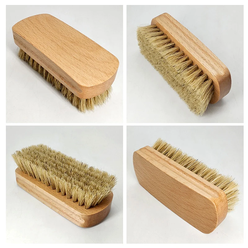 Shoe Polish Brush Brush Leather Pig Hair Soft Polishing Tool Cleaning Brush Nub Leather Boots