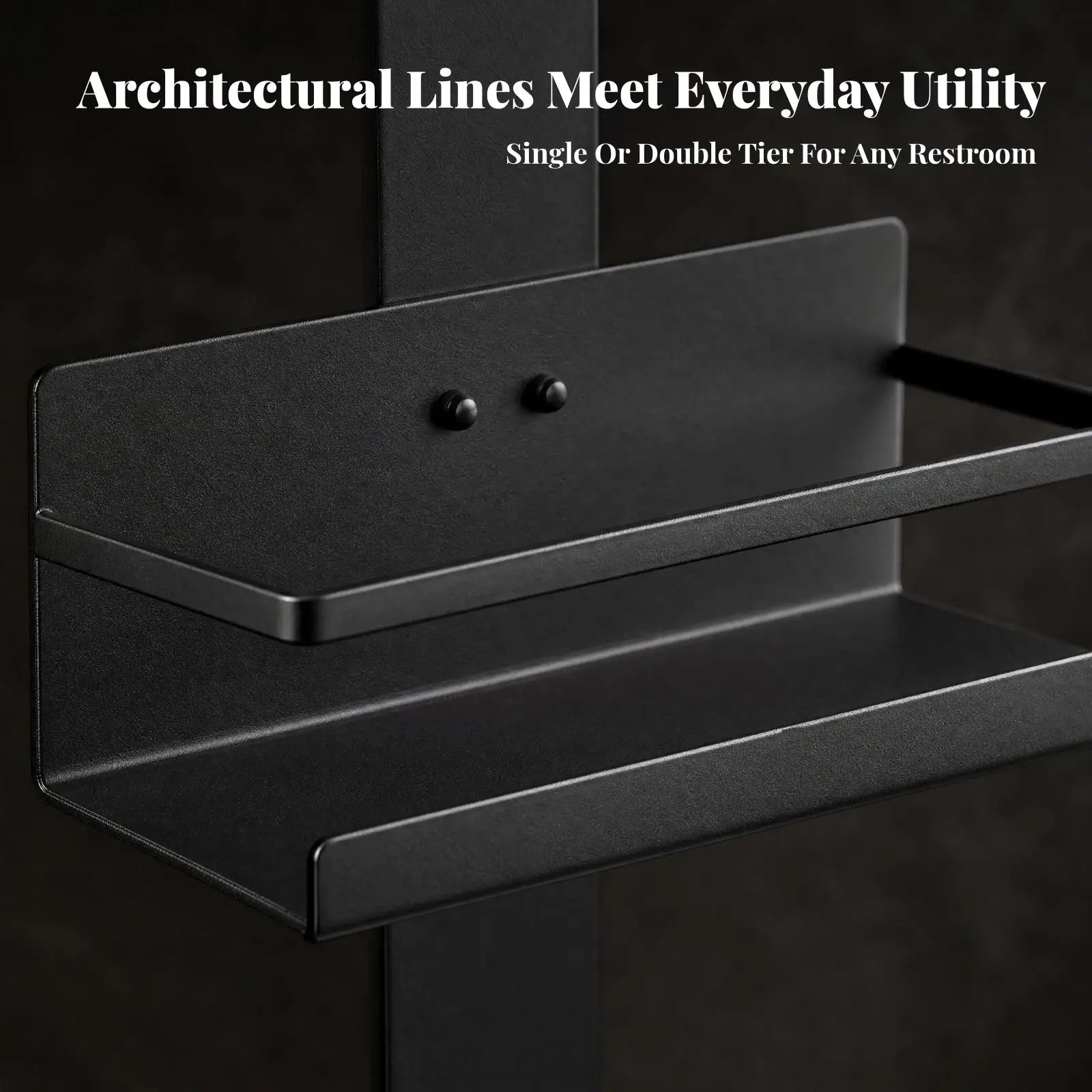 Carbon Steel over Door Shower Rack Bathroom Storage Shelf for Shower Room Toiletries Bottle Holder with Retaining Edge