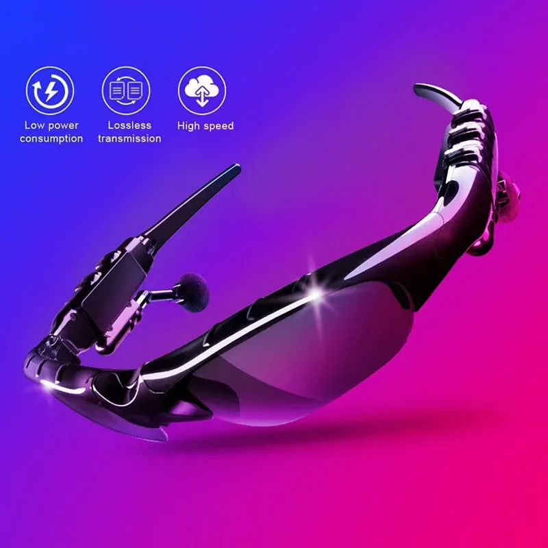 Stereo Earphones2026 Wireless Headset with Mic Glasses Sunglasses for Driving Cycling Sports Noise Reduction Headphones