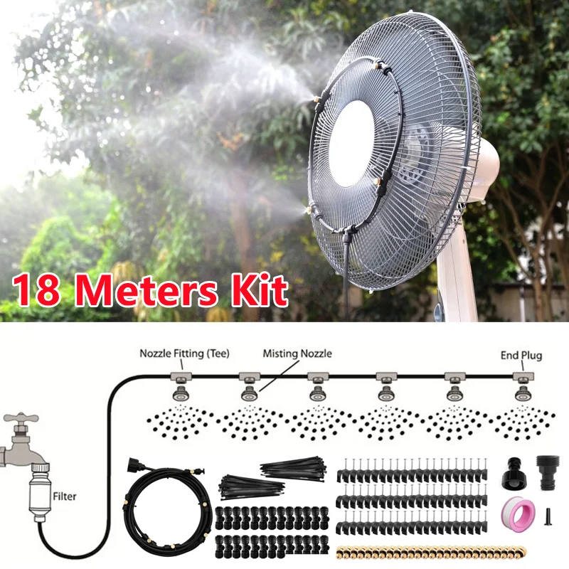 Outdoor Water Mister Multipurpose Garden Sprinkler Atomizer Nebulizer Dust Removal for Garden/Greenhouse/Sun Umbrella/Trampoline