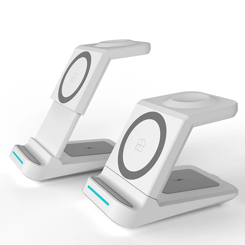 3 in 1 Wireless Charging Station 15W Qi Fast Charging Stand Height Adjustable multifunctional wireless charging station