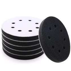 6 Pcs Interface Pads 5 Inch 8 Hole Hook and Loop Soft Sponge Foam Sanding Interface Pad for Orbital Sander Automotive Polishing