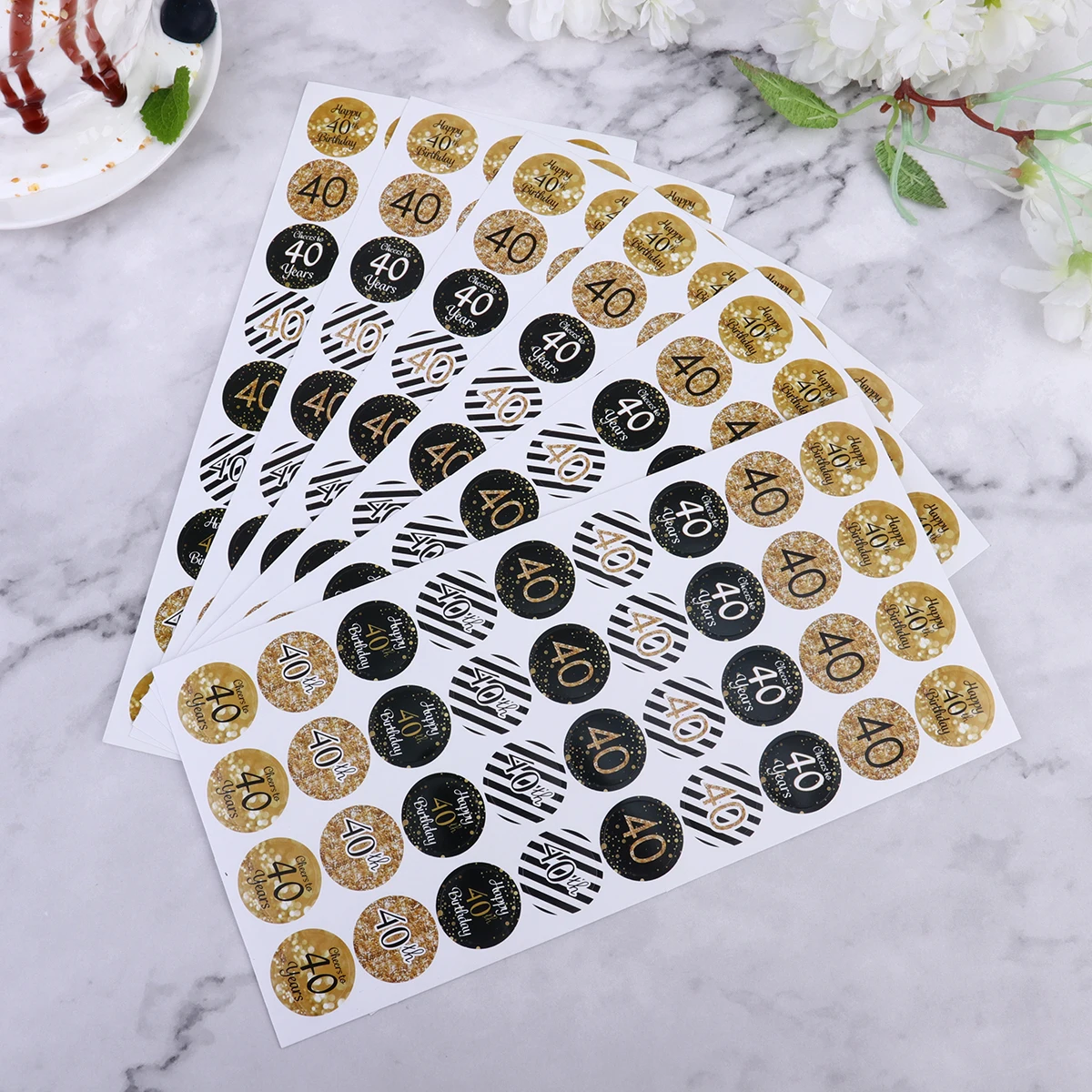 432 Pcs Birthday Party Stickers Gift Packing Decals Round Paper Sealing Creative Fun Atmosphere Decorative