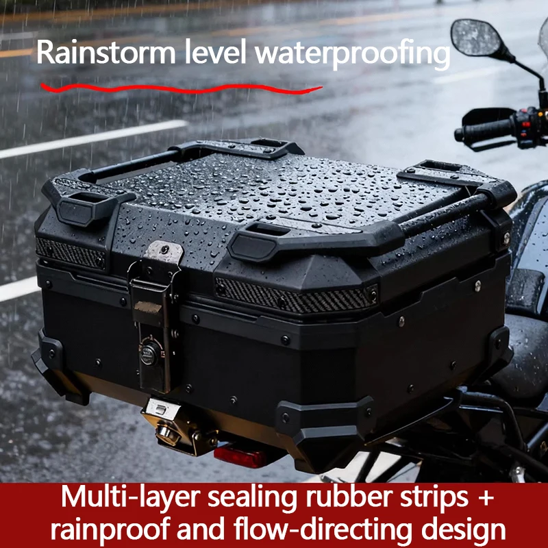 Motorcycle Trunk, 28L Aluminum Alloy Small Trunk, Quick-Release Universal Trunk for Electric Bicycles, Rainstorm-Level Waterproo