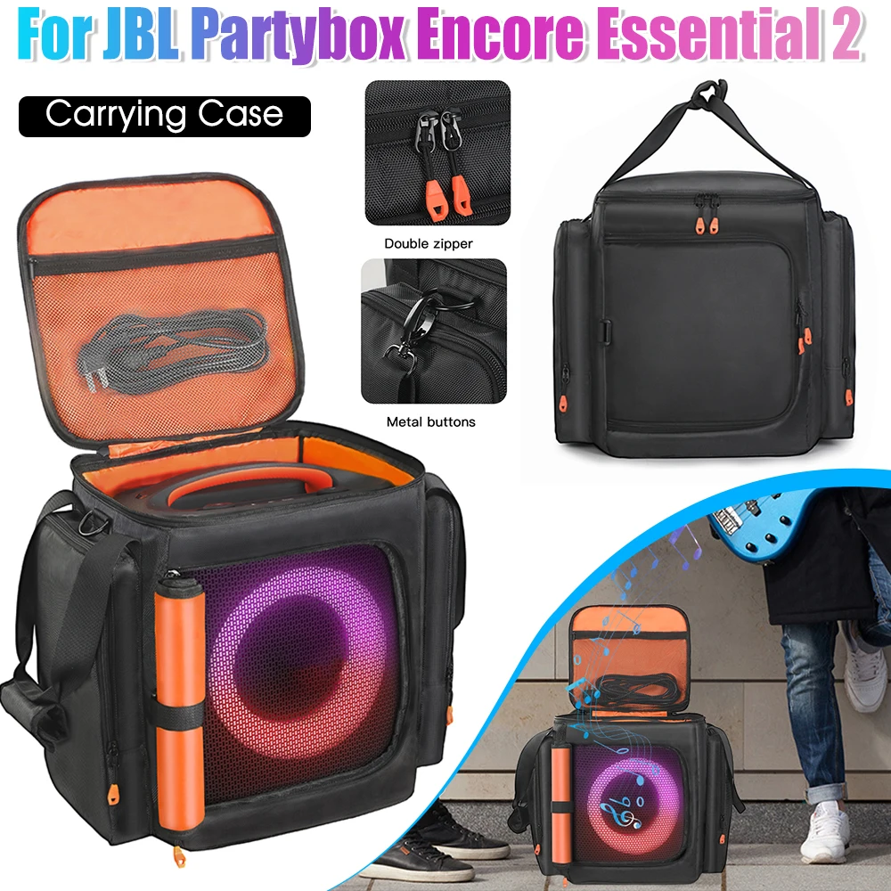

Для JBL Partybox Encore Essential 2, сумка для хранения динамиков, пылезащитный чехол с карманом для микрофона, водонепроницаемая сумка для переноски JBL Essential 2